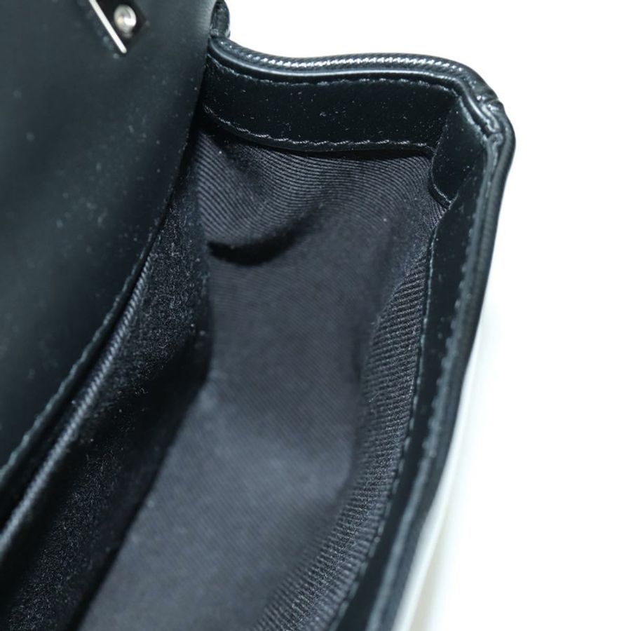 【日本直送】BURBERRY 滾軸鏈條單肩包 皮革 黑色 銀色 正品 am11155V-21