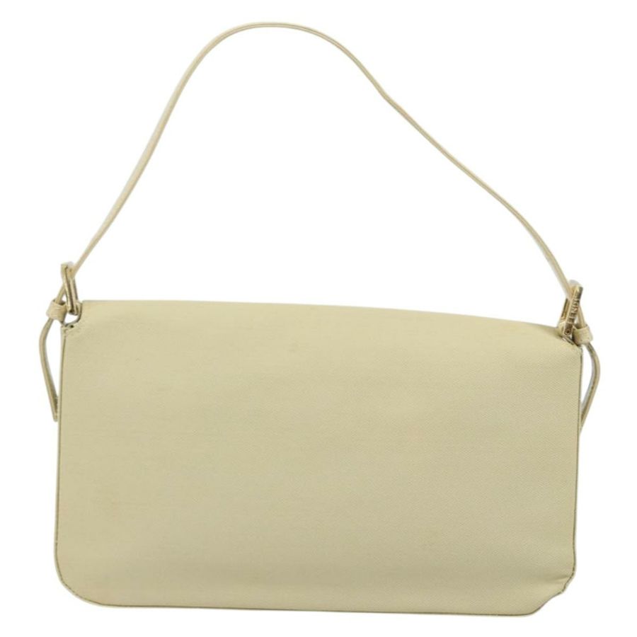 【日本直送】FENDI Mamma Baguette 肩背包 帆布 米色 金色 正品 BAZ238A-1