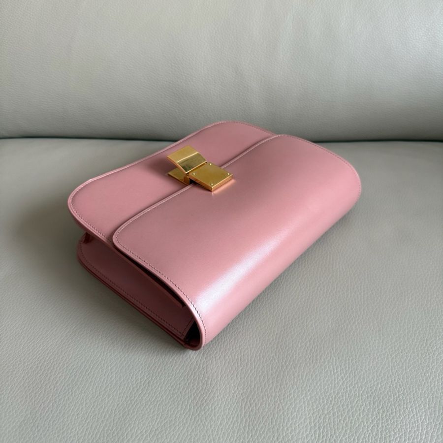 「M.Y精品」 Ce_line box 中號 豆腐包 classic 古典玫瑰粉-12