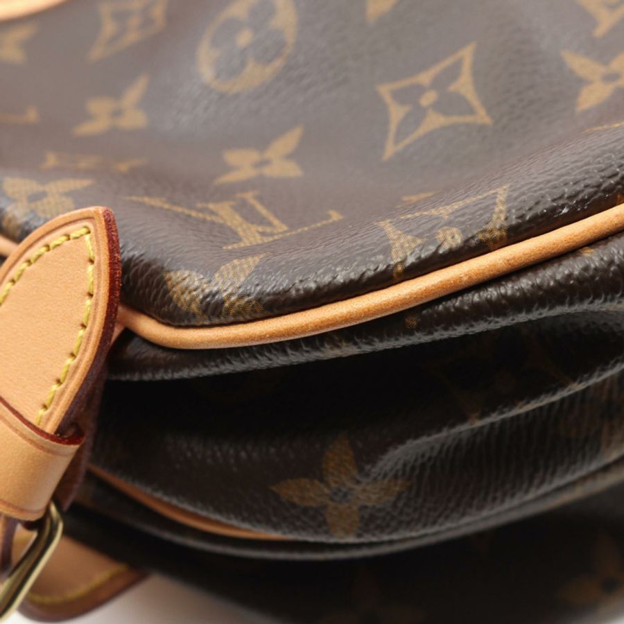 原棕色花帆布Saumur 30肩背【LOUIS VUITTON LV 路易威登】M42256-6