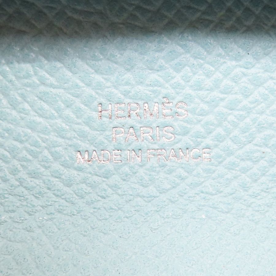 環礁藍 Epsom牛皮 Bastia 扣式零錢包 T刻【HERMES 愛馬仕】-6