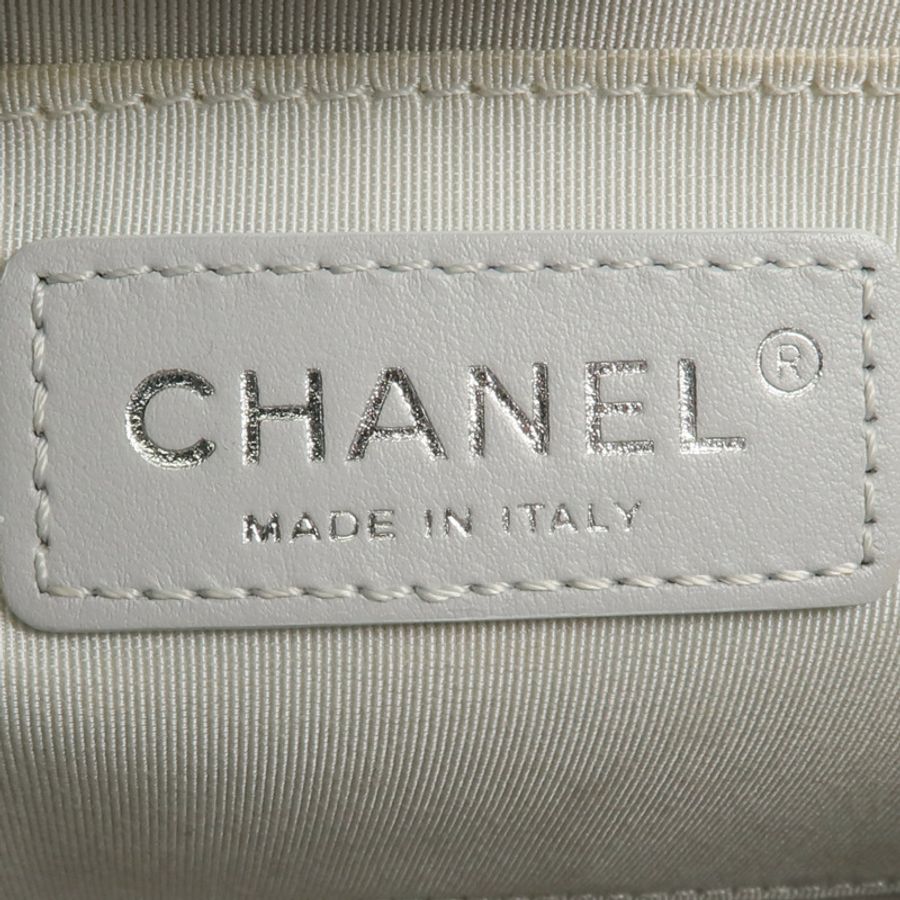 CHANEL 牛皮皮革Chain Shoulder銀扣鏈帶肩背袋-14