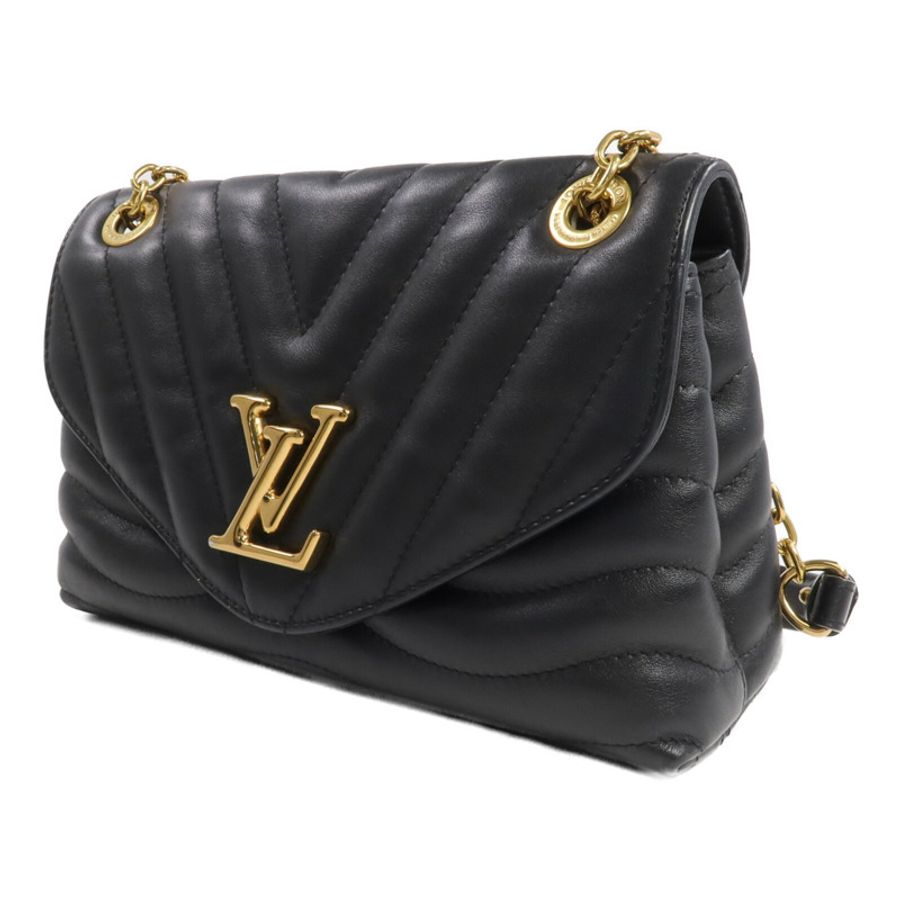 LOUIS VUITTON 牛皮皮革New Wave Chain Bag MM金扣鏈帶肩背袋-2