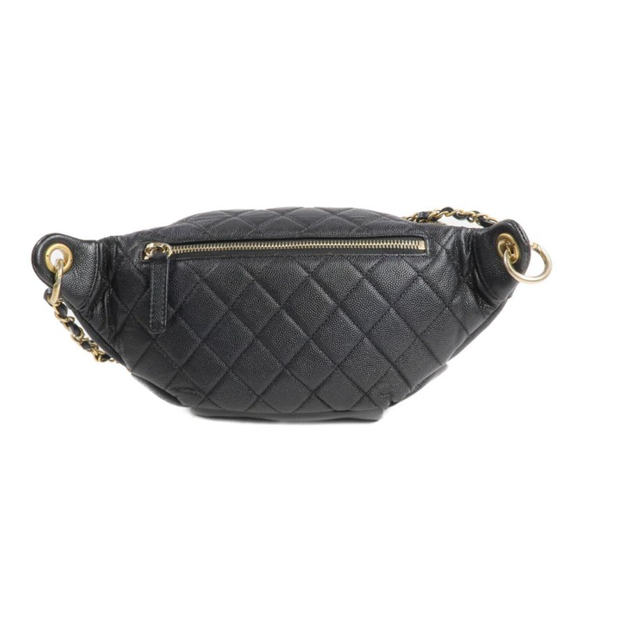 CHANEL 牛皮皮革Filigree Waist Bag金扣腰包-1