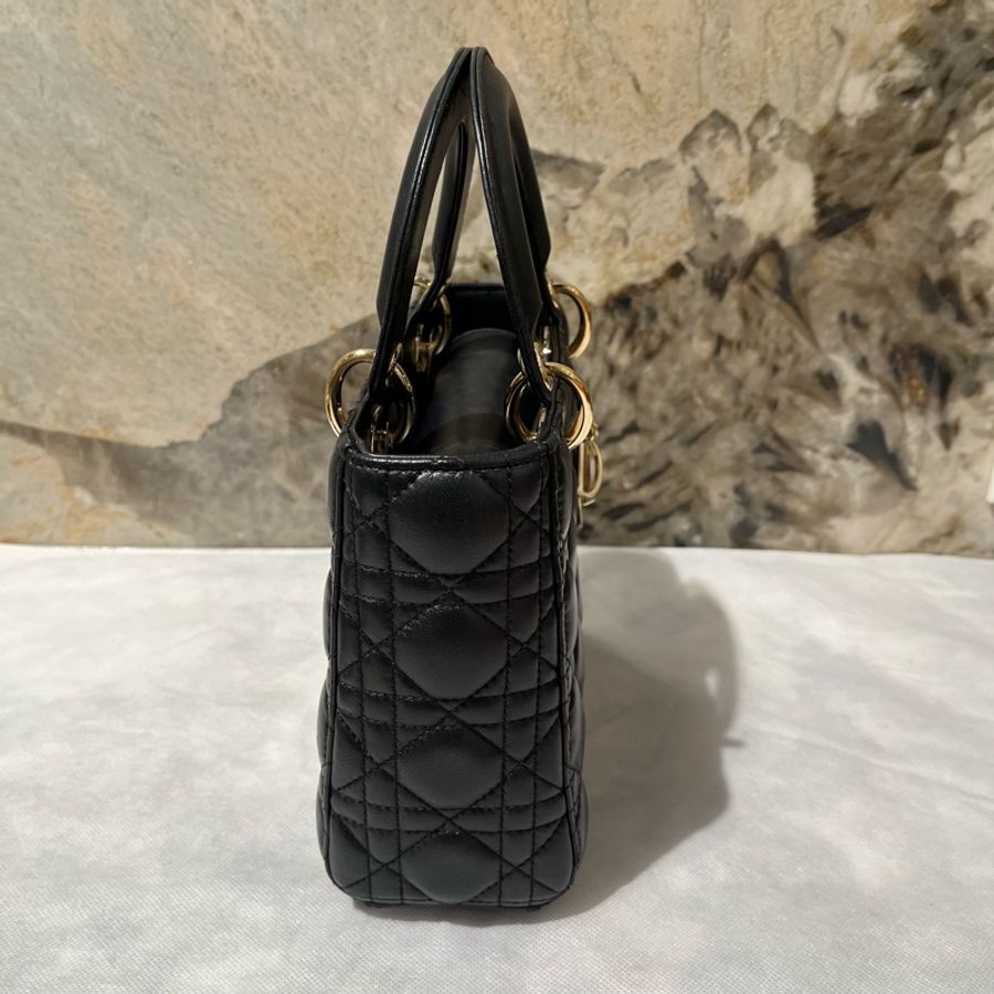 Dior黑金羊皮5*4黛妃包-1