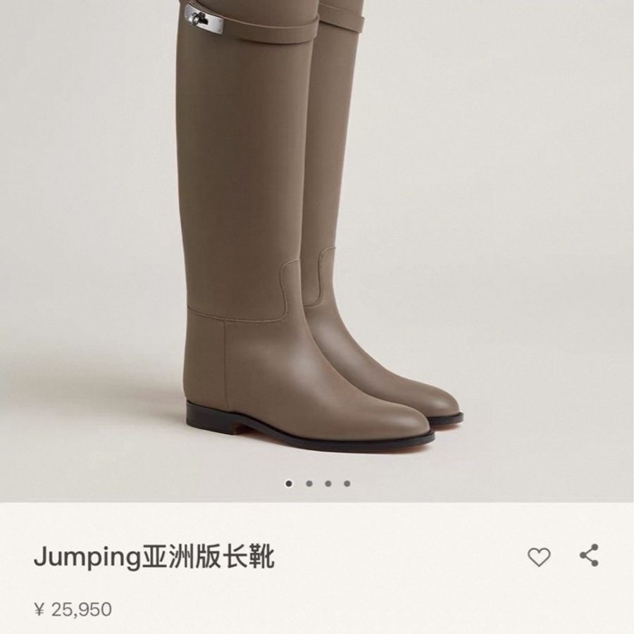 Hermes爱马仕 kelly大象灰皮靴-5