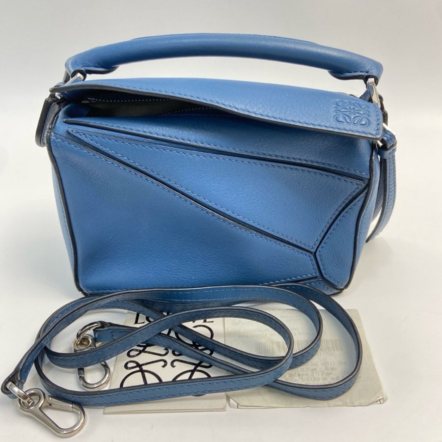LOEWE/罗意威 puzzle 幾何包mini深藍色 尺寸:18*11*7 附件:塵袋 肩帶-0