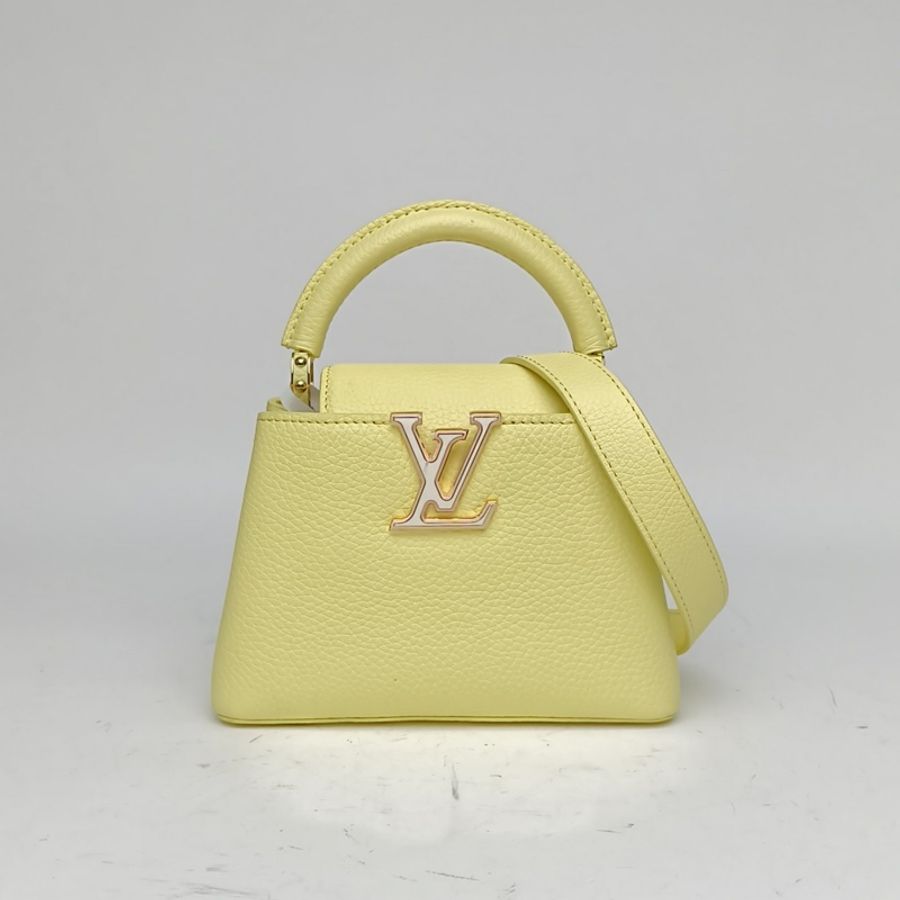 LOUIS VUITTON CapucinesMini21黃色牛皮金扣晶片-0