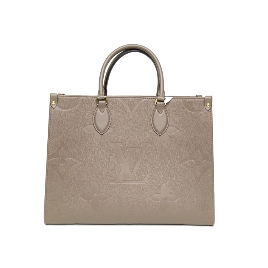 LOUIS VUITTON Onthego中號35大象灰牛皮晶片老花壓紋-2