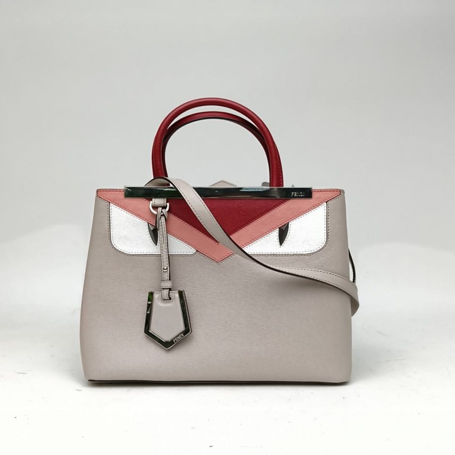 FENDI PETITE2JOURS小號惡魔眼睛拼色牛皮銀扣-0