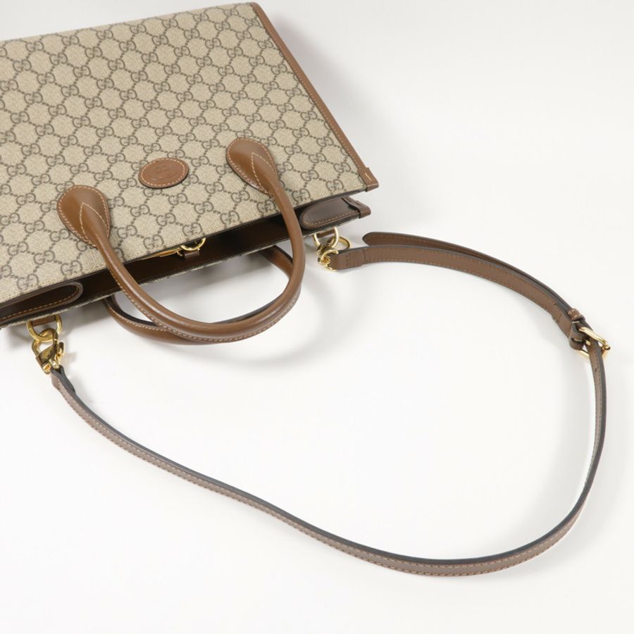 GUCCI 塗層帆布GG Retro Tote金扣手挽肩背兩用袋-9