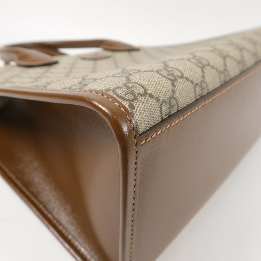 GUCCI 塗層帆布GG Retro Tote金扣手挽肩背兩用袋-11