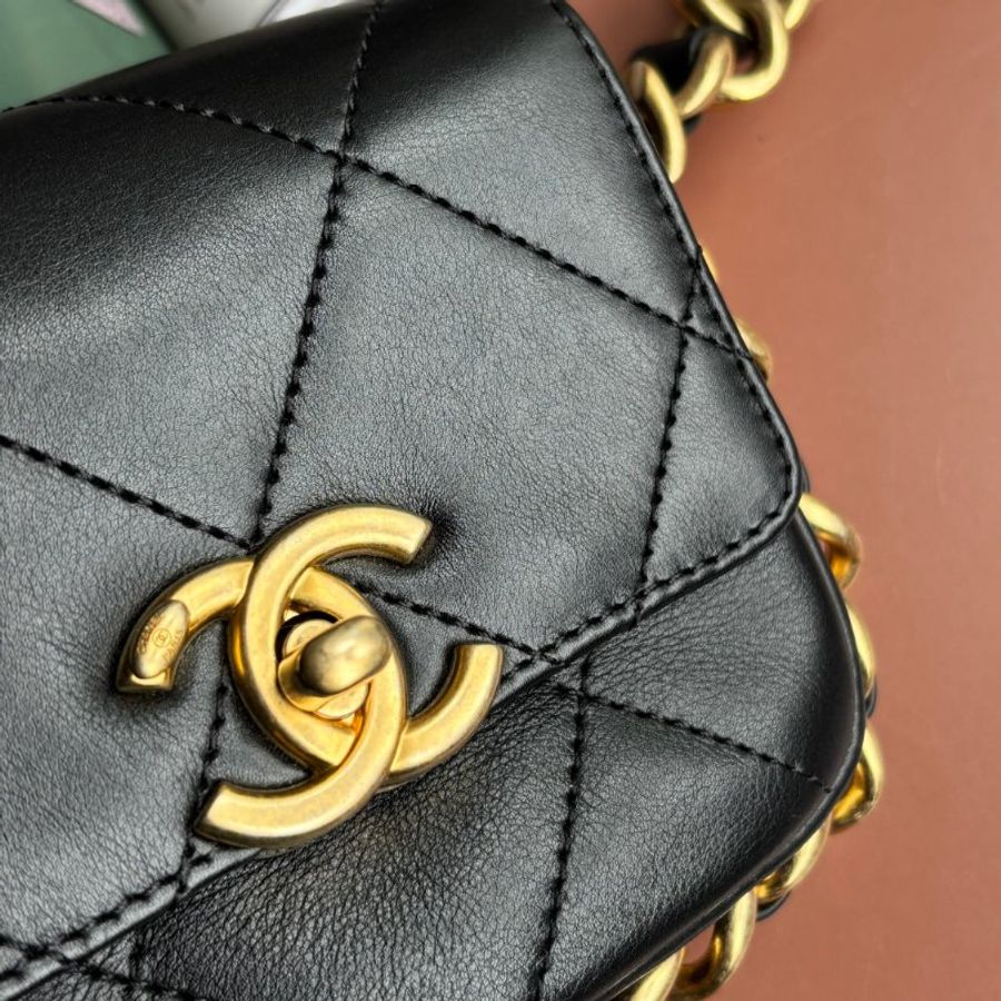 ::CHANEL:: AS2831 Matelasse 迷你掀蓋金鍊手袋斜背鏈包-16