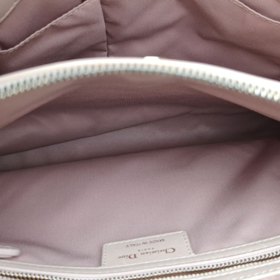 DIOR 粉色羊皮金扣2014dior戴妃手提托特包-4