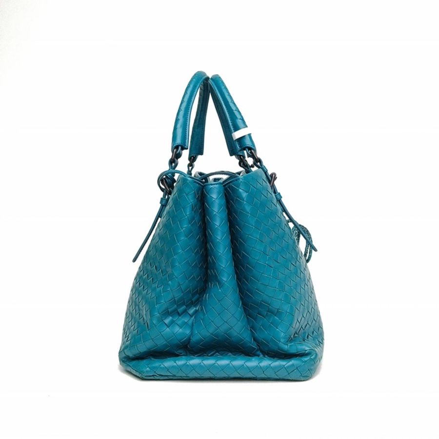 BOTTEGA VENETA ROMA羅馬包中號孔雀藍牛皮鎢鋼扣-1
