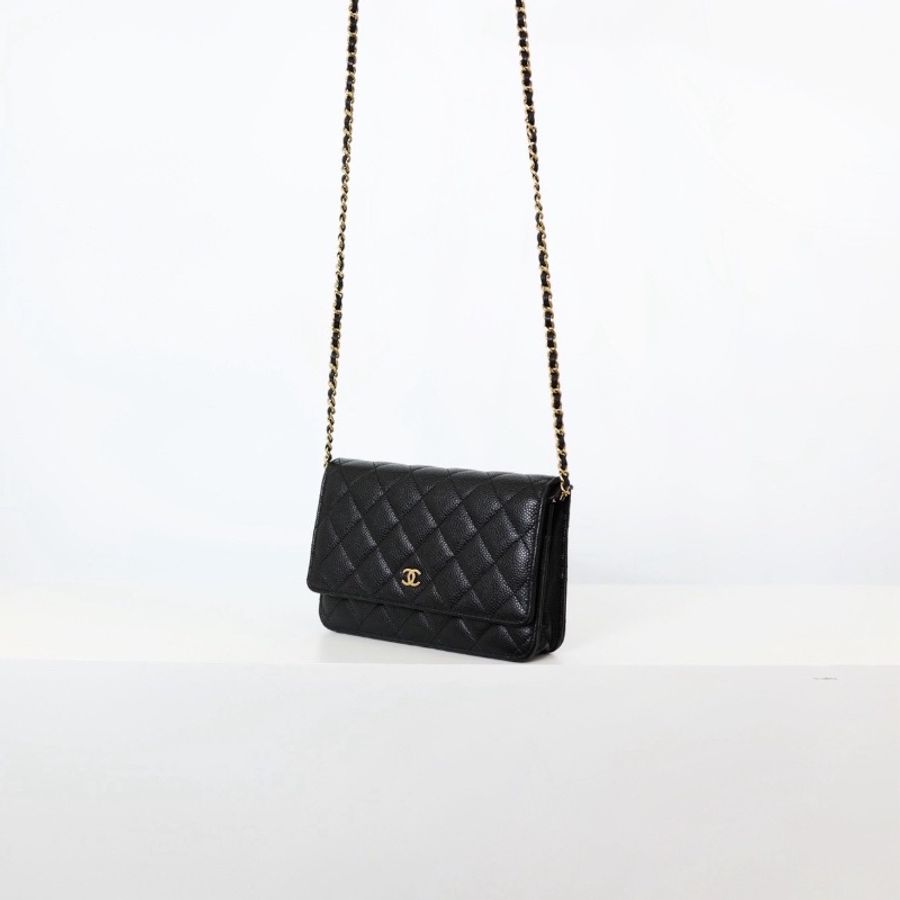 二手Chanel Woc 黑金牛/ 芯片款-3