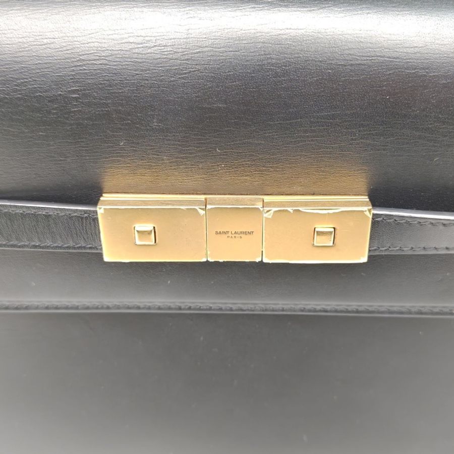 SAINT LAURENT MANHATTAN曼哈頓BOX中號牛皮金扣黑色-4