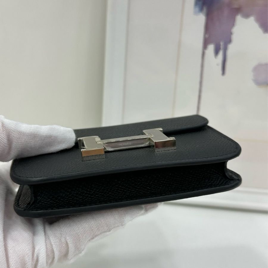Hermes 愛馬仕Constance Slim康康黑色銀扣,W刻 閒置有購證-5