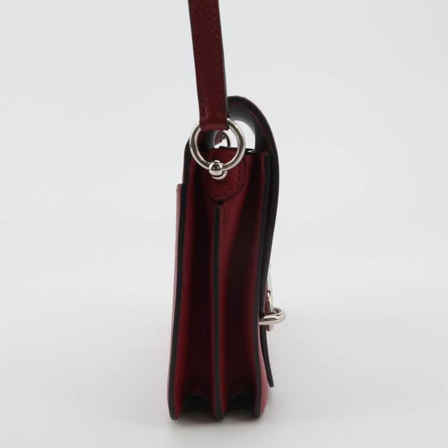 Hermes Roulis迷你豬鼻子斜背包Evercolor牛皮銀扣K1石榴紅X刻-3