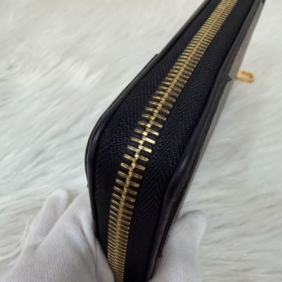 LV M61188 原花老花皮格包邊拉鍊長夾 長夾 皮夾 錢包 銀包-12