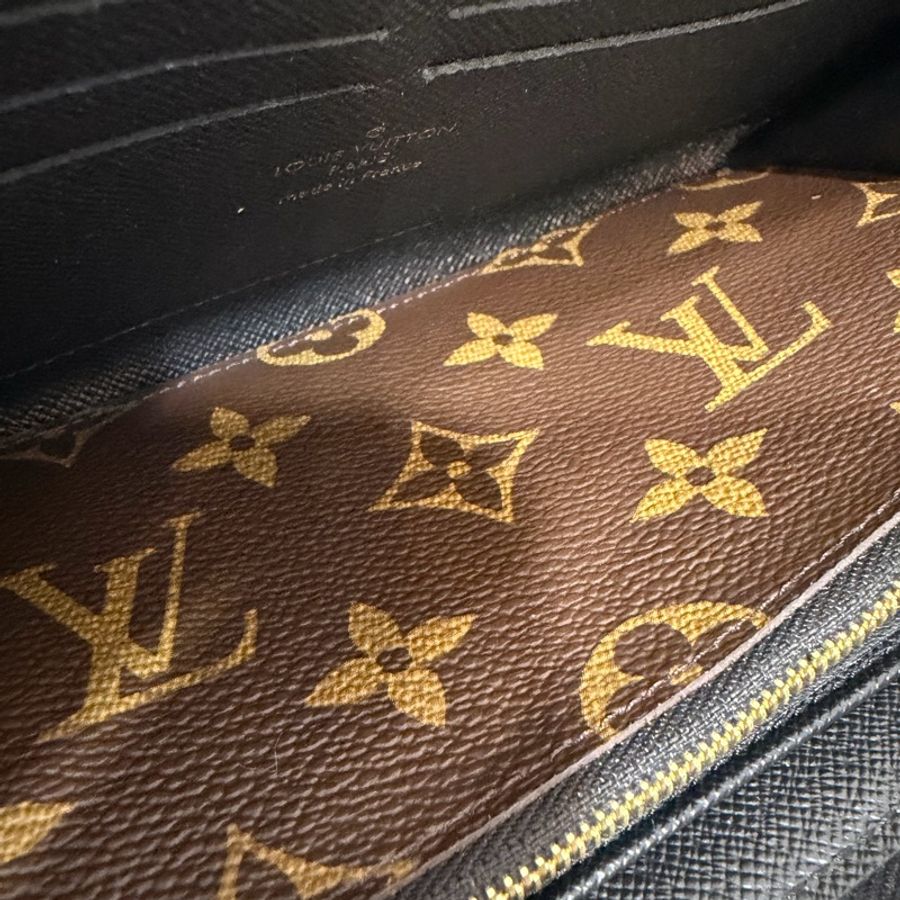 LV M61188 原花老花皮格包邊拉鍊長夾 長夾 皮夾 錢包 銀包-35