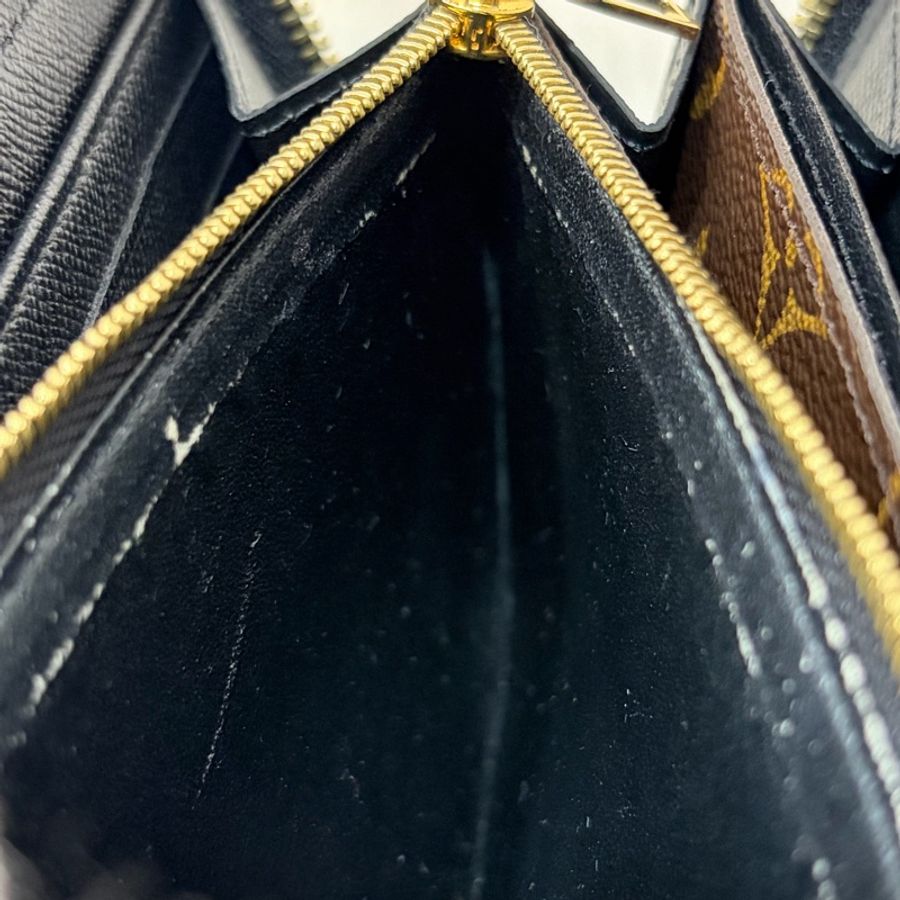 LV M61188 原花老花皮格包邊拉鍊長夾 長夾 皮夾 錢包 銀包-46