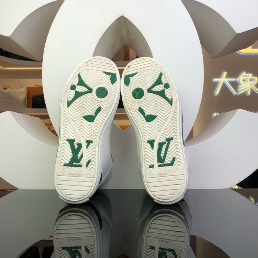 LV限量版白色拼綠色 高幫運動鞋-4