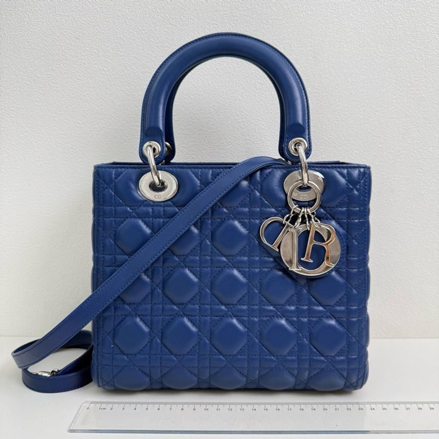 Dior/迪奧 Lady Dior中號 5格 藍色-1