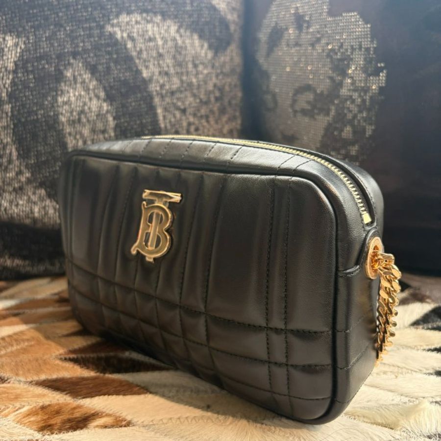 BURBERRY 縫線相機包 小 黑 全新-2