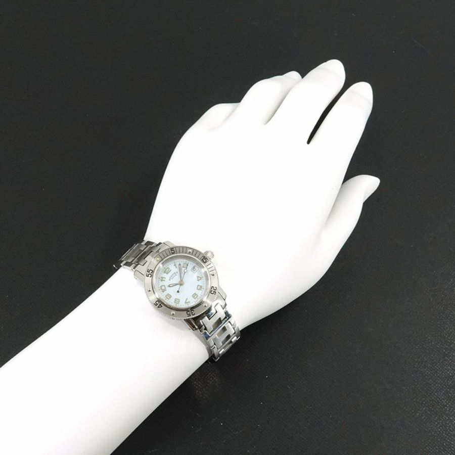 愛馬仕 CL5 210 女士腕錶,日期顯示,白色石英錶-3