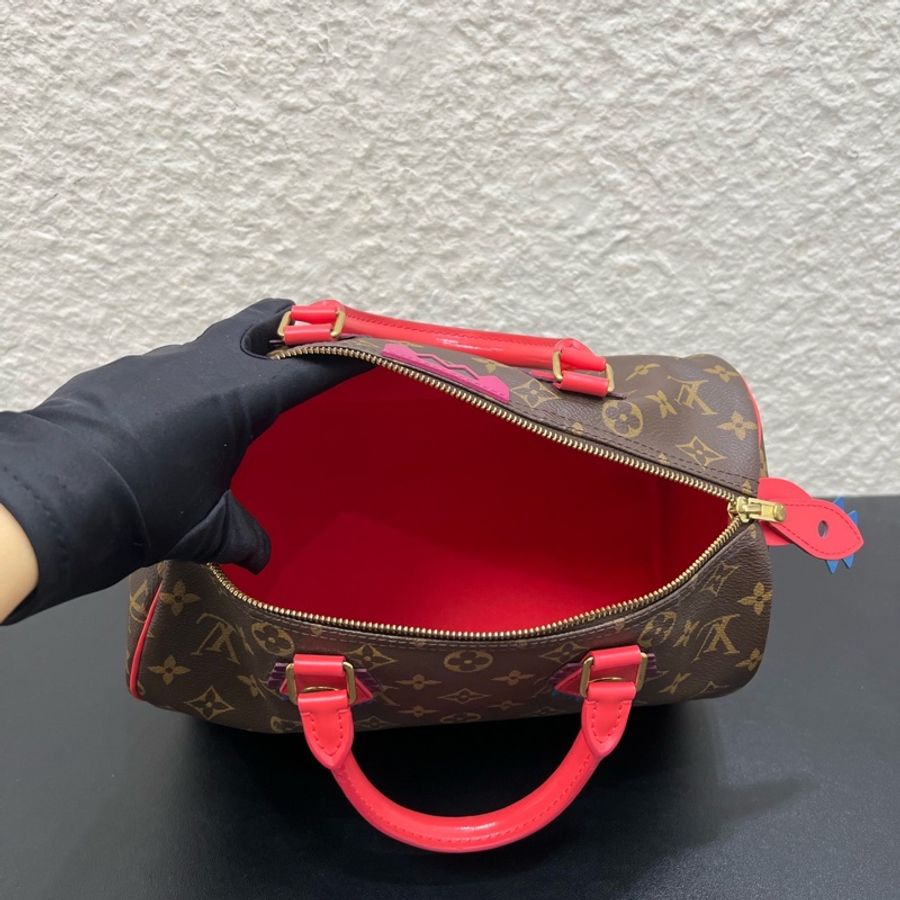 98新LV路易威登村上隆系列speedy30 手提包枕頭包-5