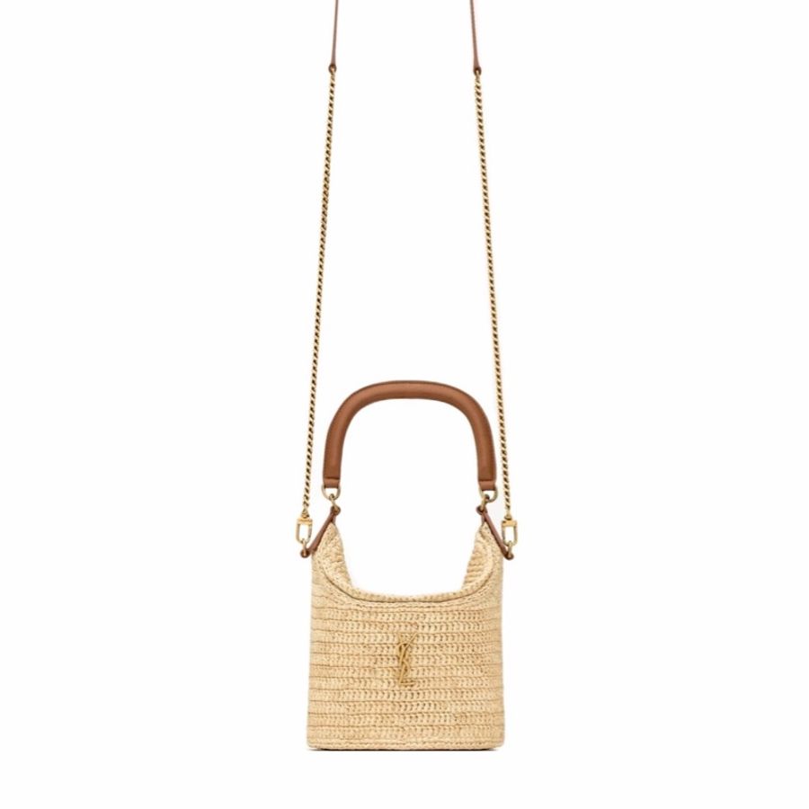 Saint Laurent 女士 GABY 拉菲草水桶包均碼碼16cm*12cm*19cm-0