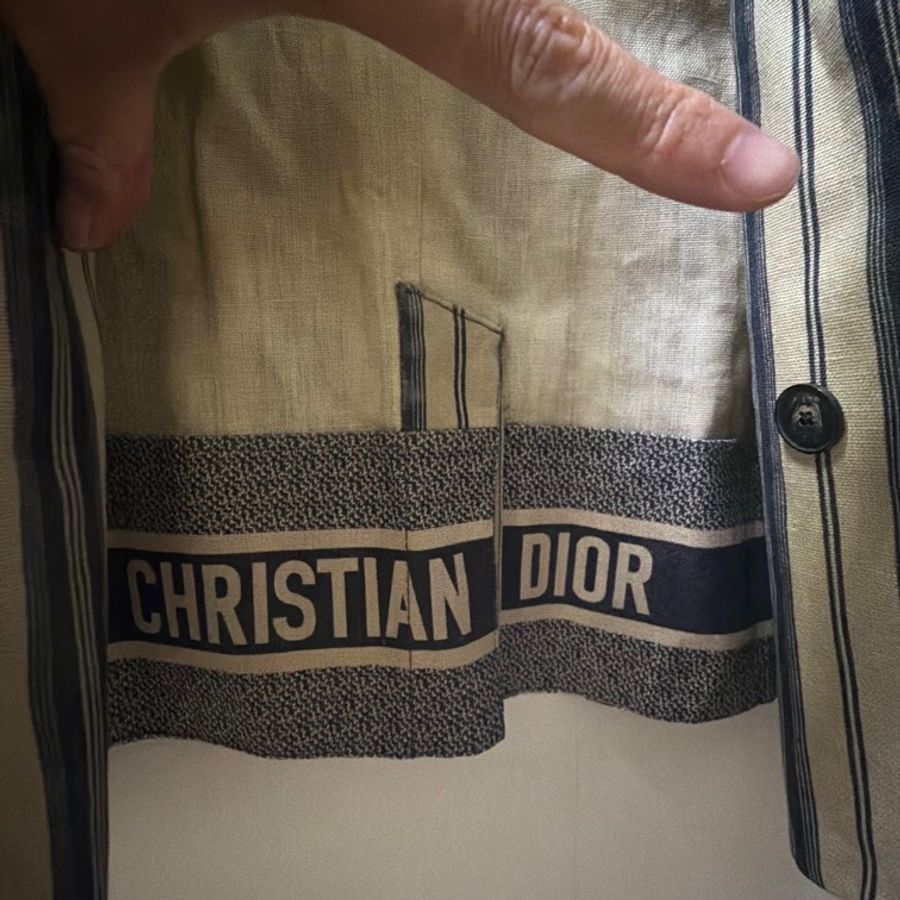 Dior CD 條紋 休閒式 西裝夾克 外套 義大利 34-4