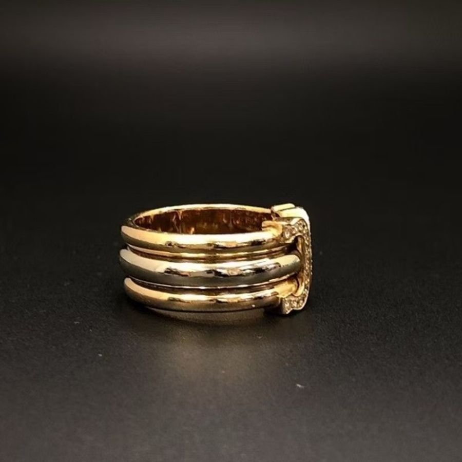 時光萃煉 Cartier 卡地亞 Trinity 三環 18K金 1997古典鑽戒-6