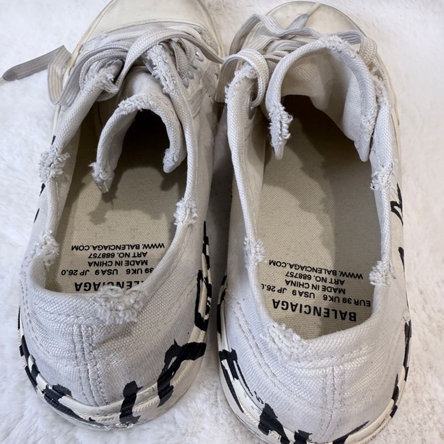 Balenciaga✨塗鴉帆布鞋做舊髒髒鞋休閒鞋 #39-10
