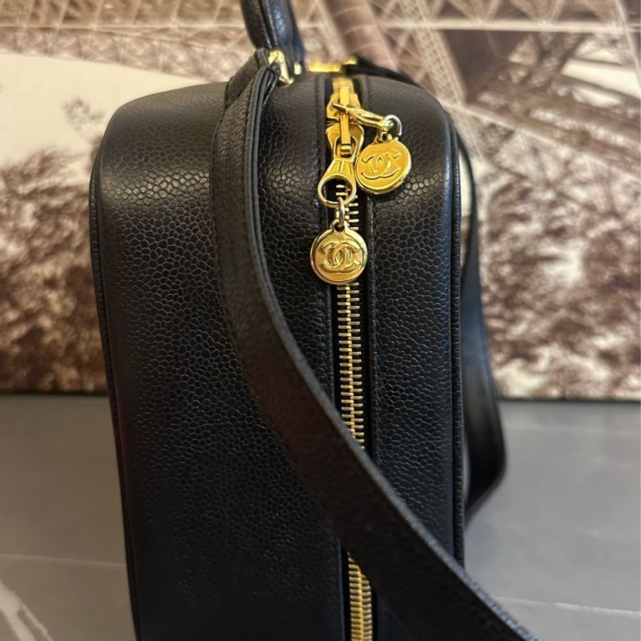 ♦️MYMluxurybag ♦️ Chanel 25cm 黒金 荔枝皮 古董袋 盒子袋 肩背袋 斜拷袋-4