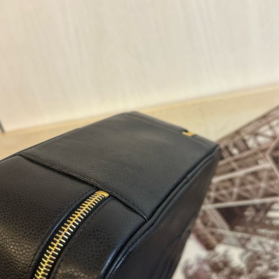 ♦️MYMluxurybag ♦️ Chanel 25cm 黒金 荔枝皮 古董袋 盒子袋 肩背袋 斜拷袋-9