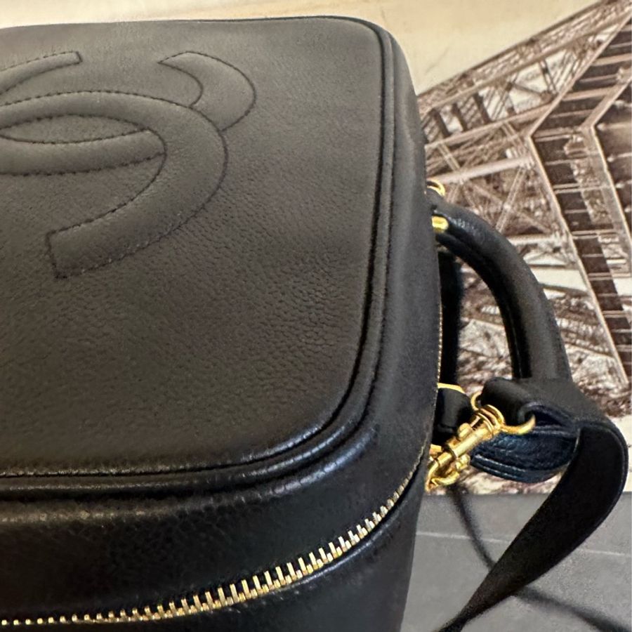 ♦️MYMluxurybag ♦️ Chanel 25cm 黒金 荔枝皮 古董袋 盒子袋 肩背袋 斜拷袋-13