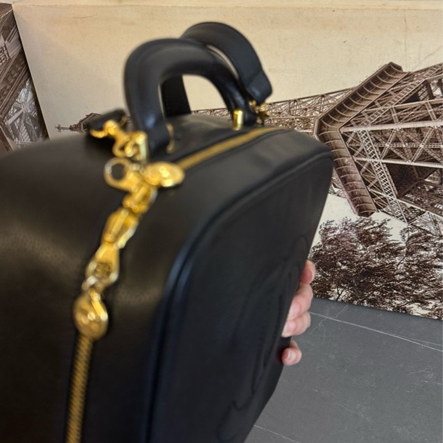 ♦️MYMluxurybag ♦️ Chanel 25cm 黒金 荔枝皮 古董袋 盒子袋 肩背袋 斜拷袋-15
