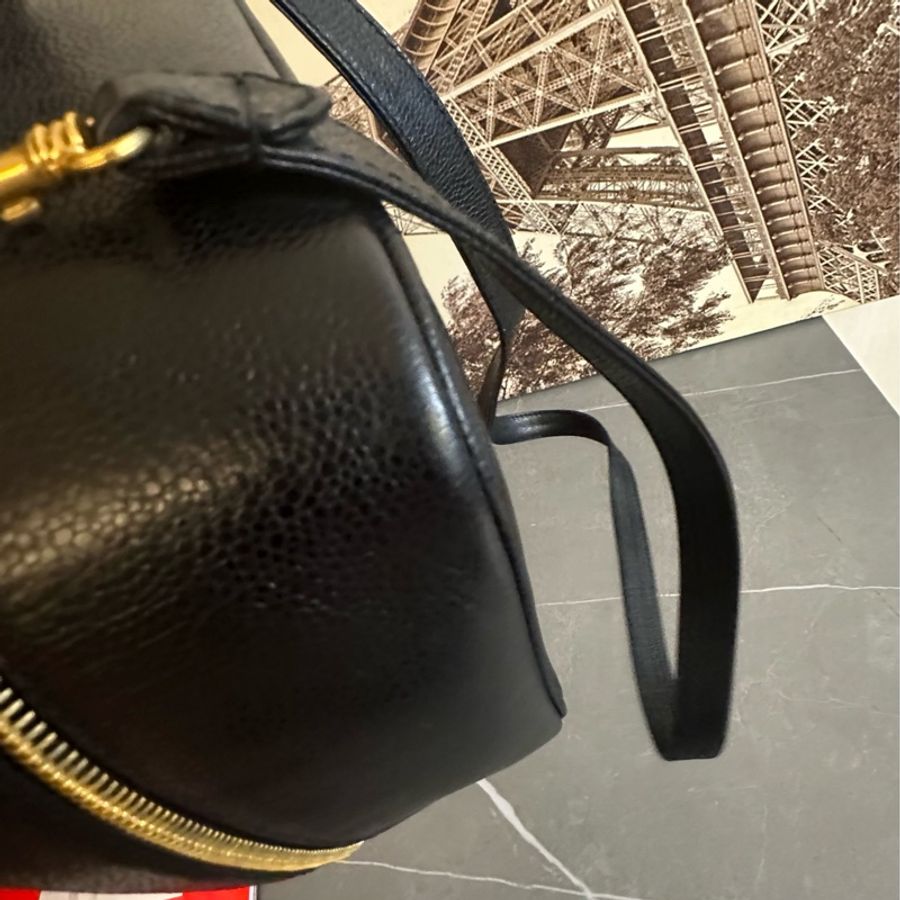♦️MYMluxurybag ♦️ Chanel 25cm 黒金 荔枝皮 古董袋 盒子袋 肩背袋 斜拷袋-18