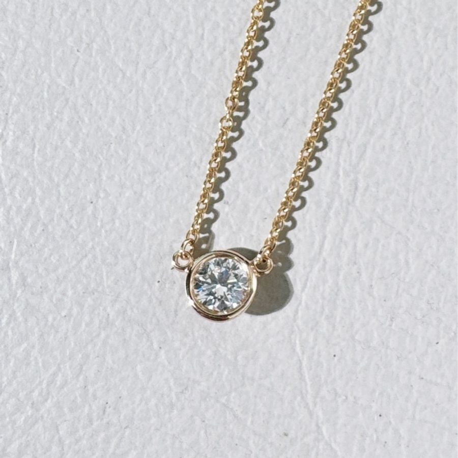 Tiffany蒂芙尼 elsa peretti系列 18k玫瑰金 泡泡鑽單鑽項鍊,鑽石0.25ct/E 色/VS1 淨度/3EX 切工-4