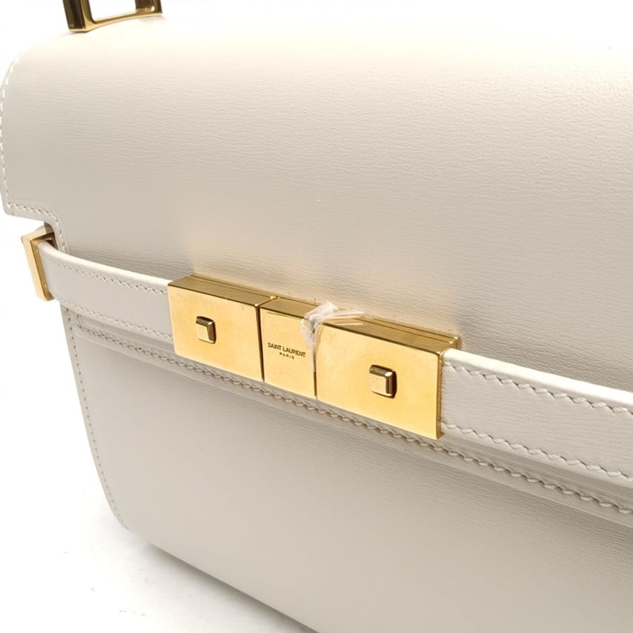 SAINT LAURENT MANHATTAN曼哈頓BOXmini19白色牛皮金扣-4