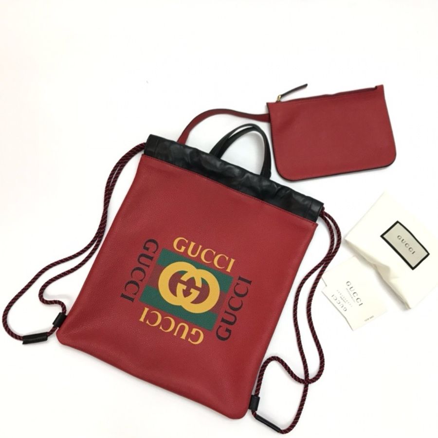 Gucci drawstring backpack ( Red )-0