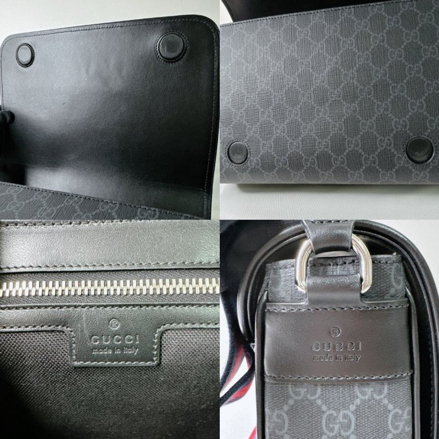 GUCCI 滿版老花磁吸掀蓋郵差包-10