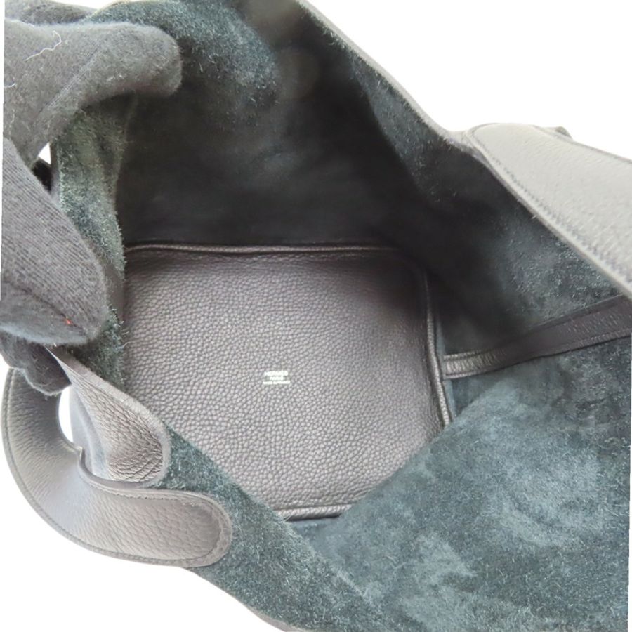 黑色 Clemence牛皮 Picotin Lock 22 手提包 Z刻 銀扣【HERMES 愛馬仕】-4