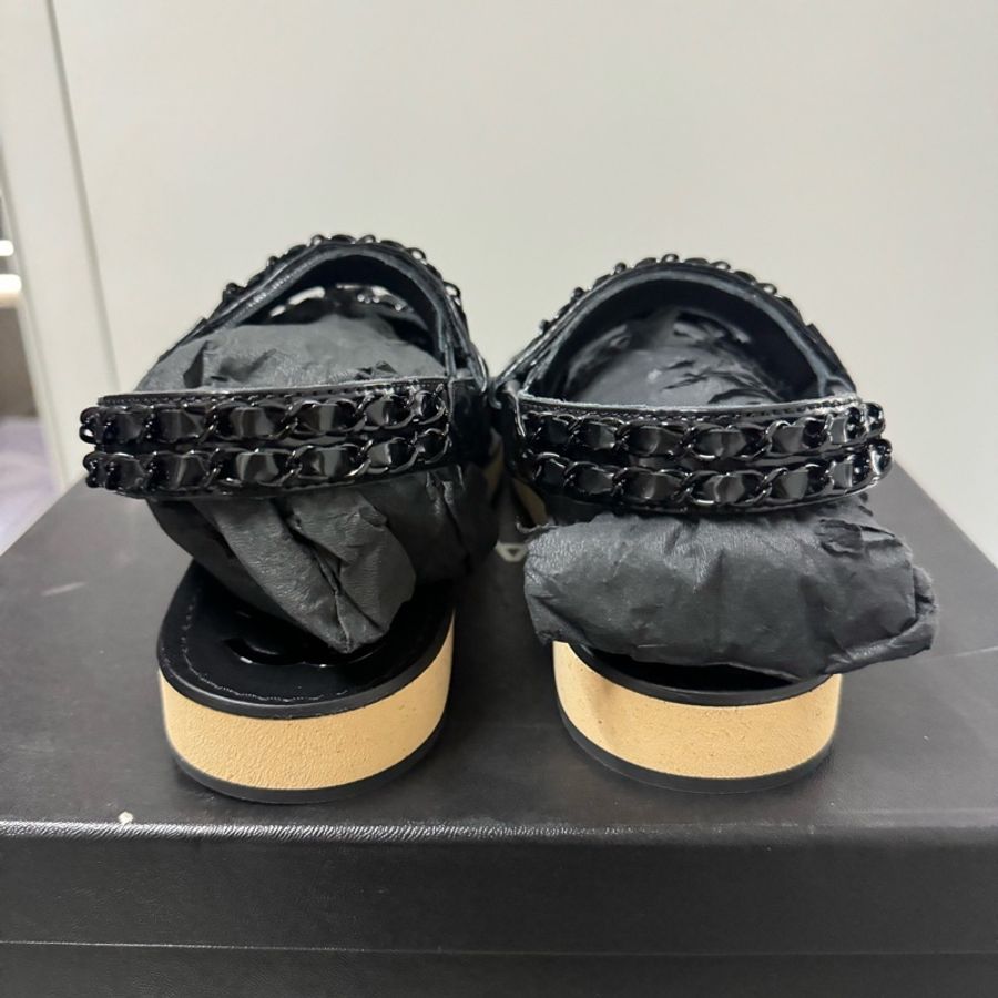 閒置未使用Chanel/香奈兒 編織涼鞋 女款休閒鞋 涼拖 沙灘鞋 尺碼 37.5碼。-2