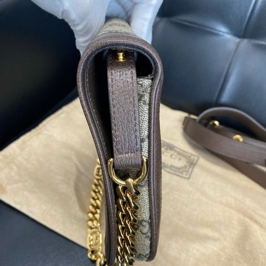 Gucci Blondie系列老花雙G鏈條包 28x 16x 4cm 99新配件肩帶塵袋-5