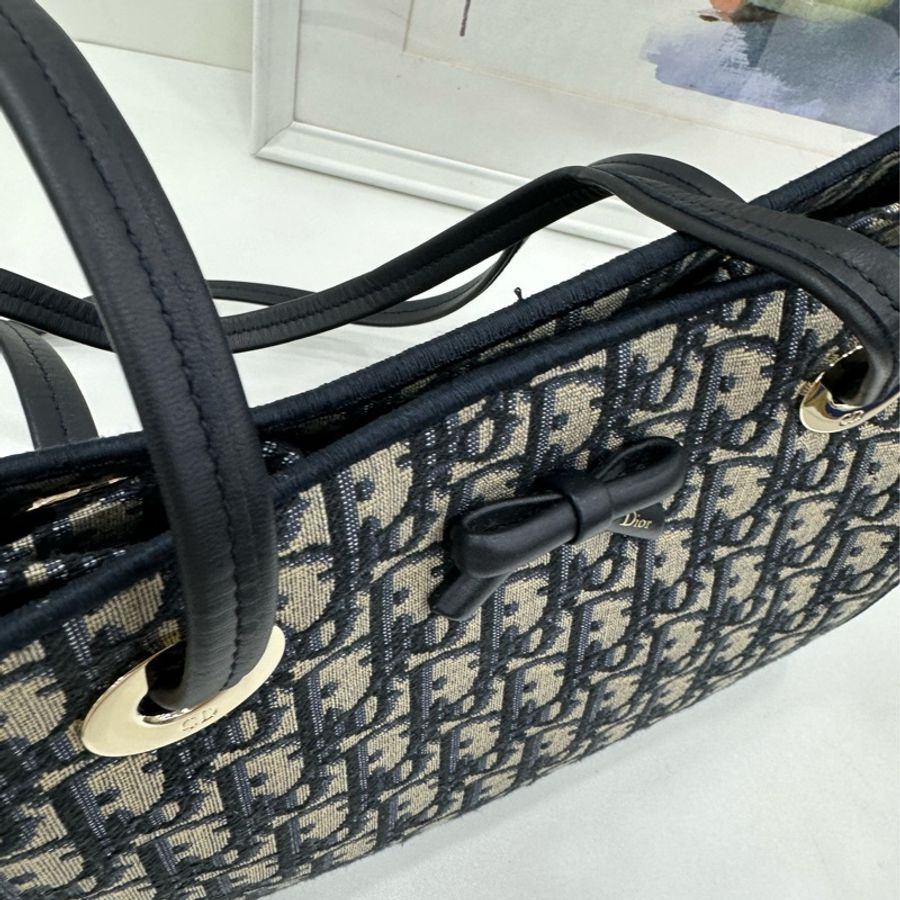 Dior 迪奧 老花蝴蝶結托特包小號 25 有購證尺寸:27*20-8