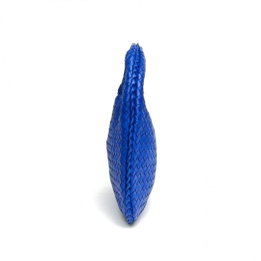 BOTTEGA VENETA 藍色羊皮鎢鋼扣和尚包中號肩背包-3