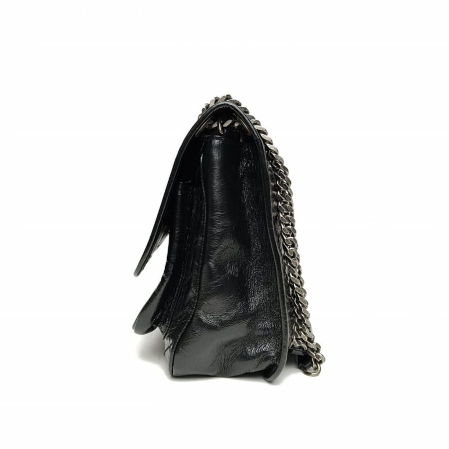 SAINT LAURENT Niki中號28D扣黑色牛皮銀扣肩背包-1